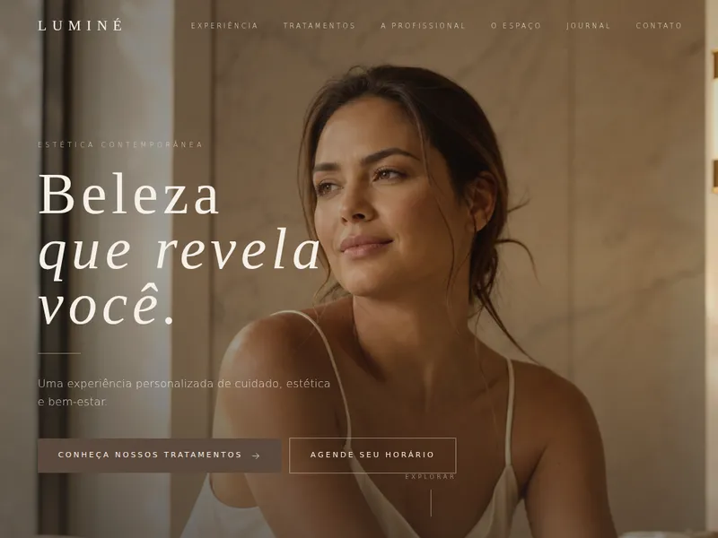 Prévia do site de demonstração: Clínica de Estética